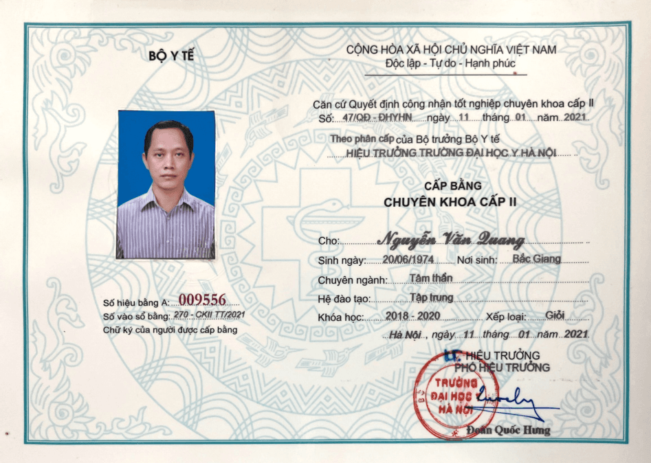 Bằng tốt nghiệp Bác sĩ Chuyên khoa II